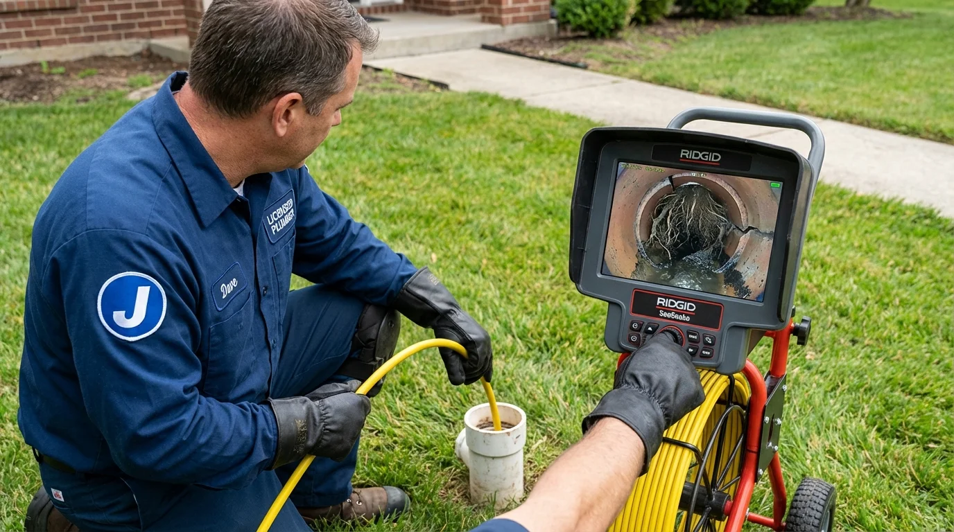 Sewer camera inspection being performed by Johns Plumbing LLC in Belleview