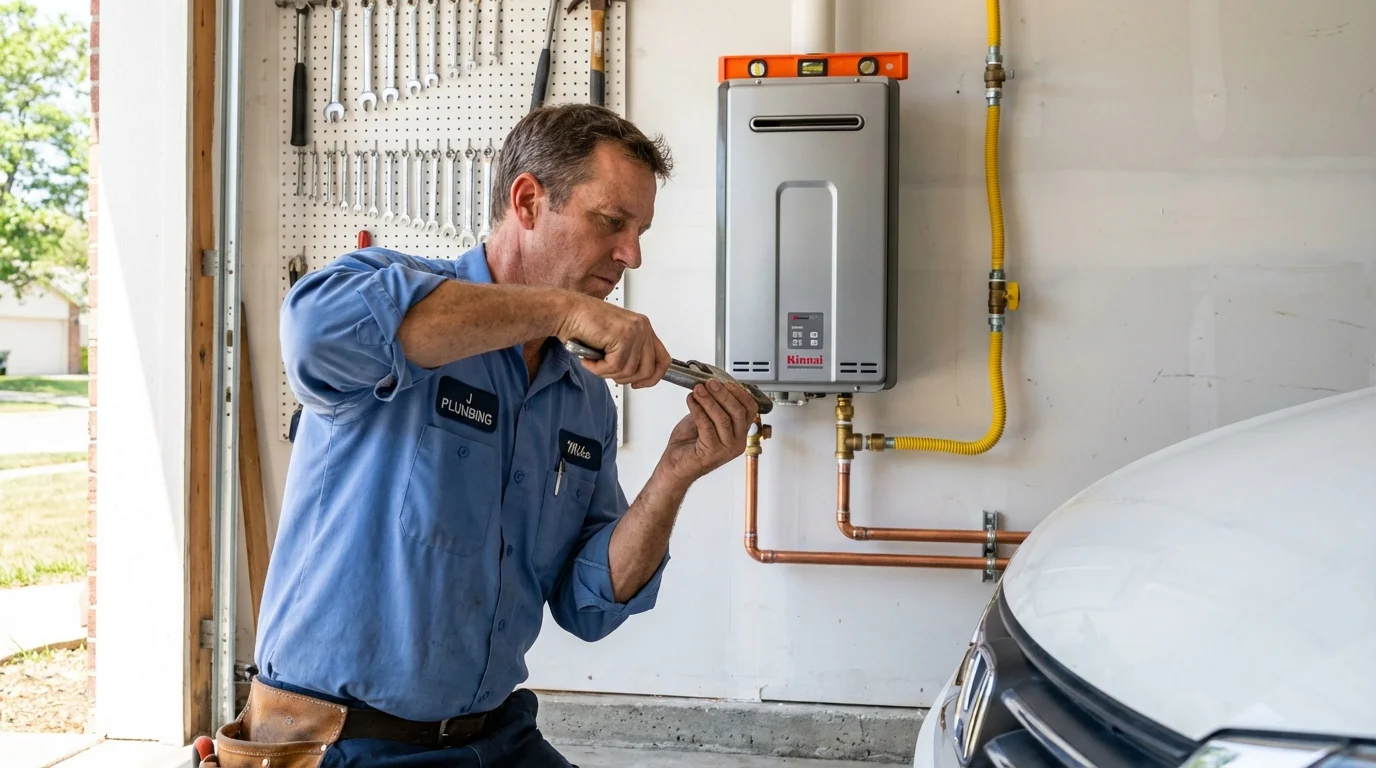 Tankless water heater installation by a Johns Plumbing LLC plumber in Belleview